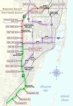 turnpike florida map toll keys exits extension plaza key west go south between electronic exit miami locations system broward fla
